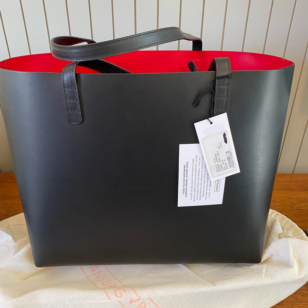 Mansur Gavriel NWT large tote black/flamma